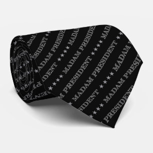 Madam President Pinstripe - Black Neck Tie