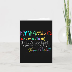 Madam President Pro Kamala Harris Colorful Cat Typ Card