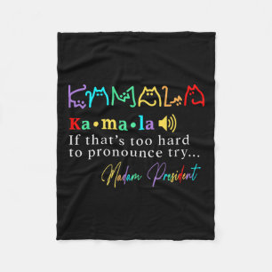 Madam President Pro Kamala Harris Colorful Cat Typ Fleece Blanket