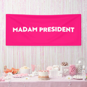 Madam President typography modern hot pink Banner