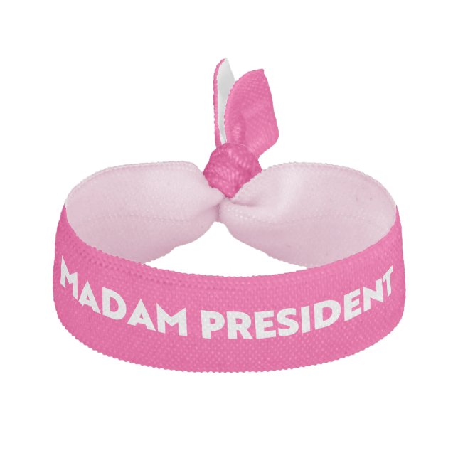 Madam President typography modern hot pink Elastic Hair Tie (Front)