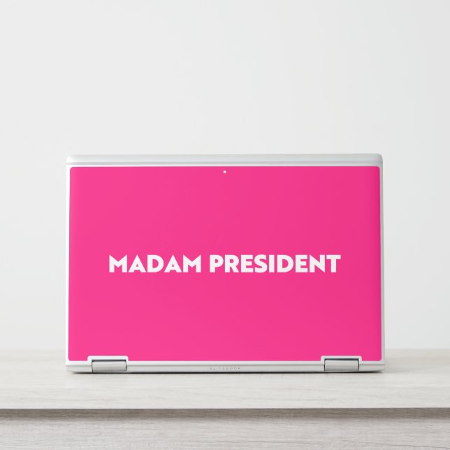 Madam President typography modern hot pink HP Laptop Skin (Front)