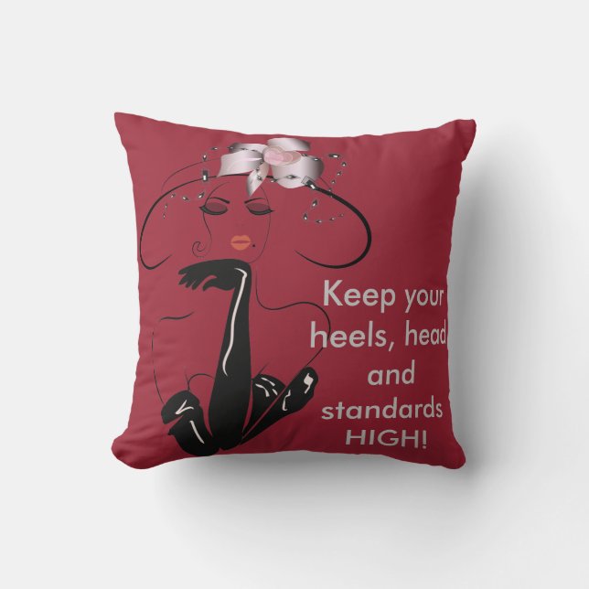 Madam Rouge Throw cushion- customizable Pillow (Front)