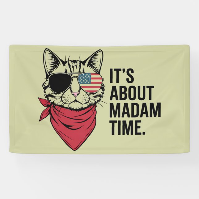 Madam Time President 2024 Kamala Harris DNC Rally Banner (Horizontal)