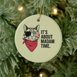 Madam Time President 2024 Kamala Harris DNC Rally Ceramic Ornament