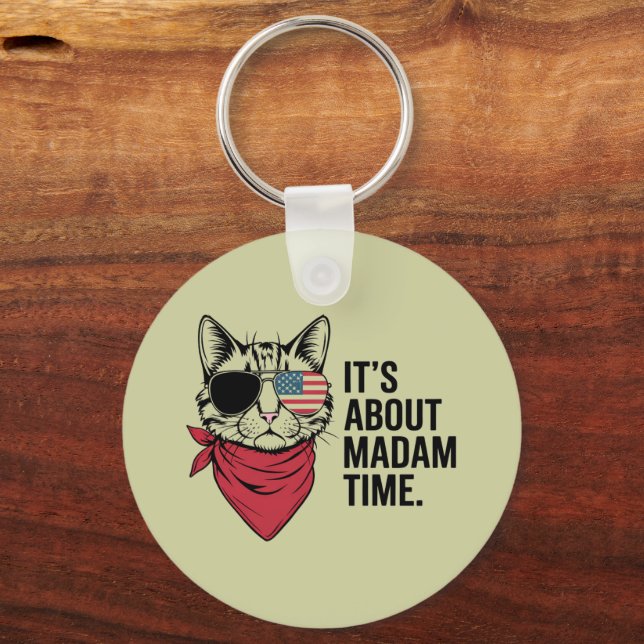 Madam Time President 2024 Kamala Harris DNC Rally Keychain (Front)