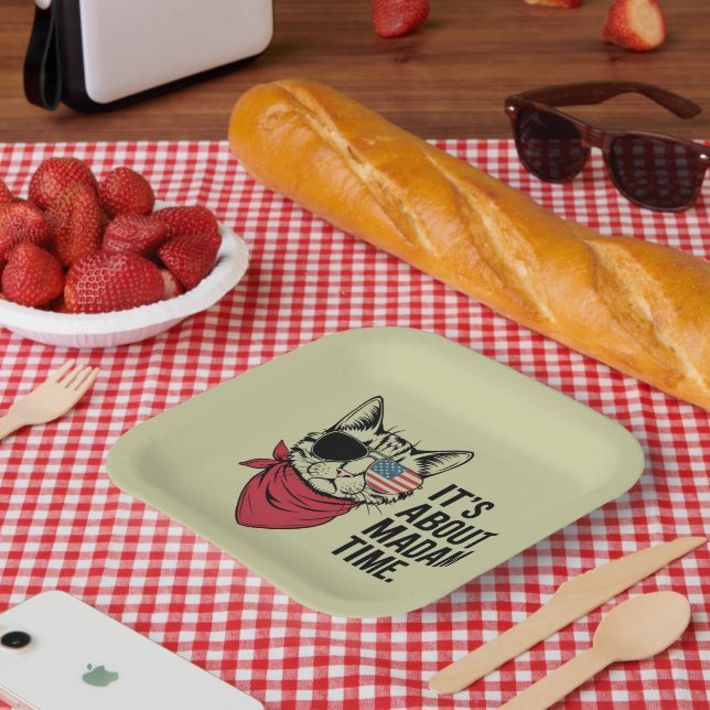 Madam Time President 2024 Kamala Harris DNC Rally Paper Plates (Picnic)