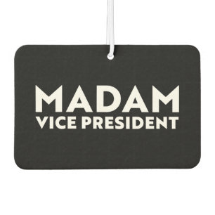 Madam Vice President black white modern typography Air Freshener