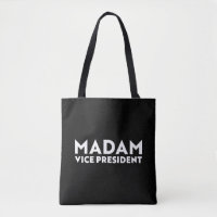 Madam Vice President black white modern typography