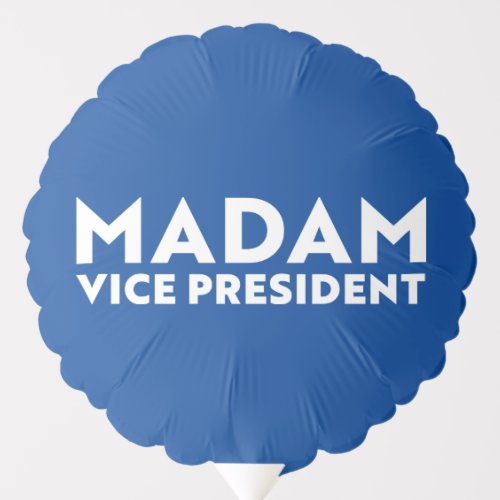 Madam Vice President blue white modern typography  Balloon
