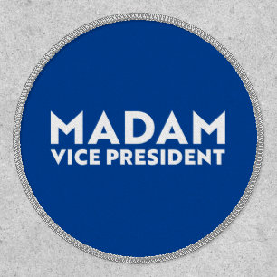 Madam Vice President blue white modern typography Patch