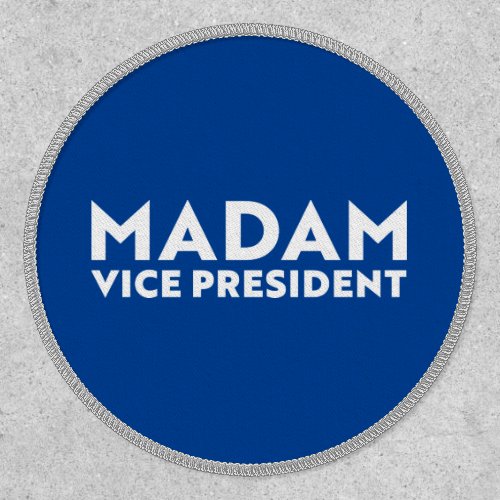 Madam Vice President blue white modern typography Patch