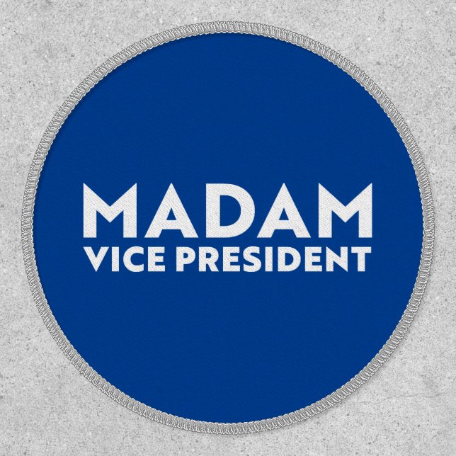 Madam Vice President blue white modern typography Patch (Front)