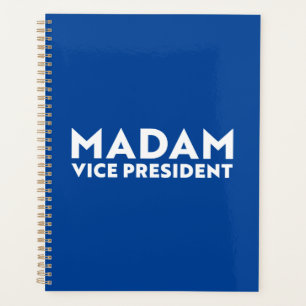 Madam Vice President blue white modern typography Planner