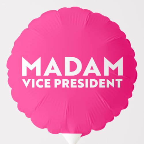Madam Vice President hot pink fuchsia white modern Balloon