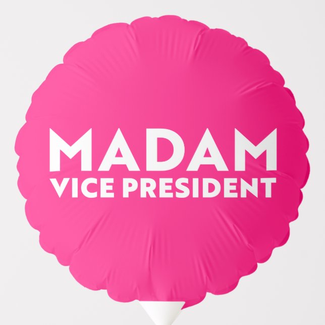 Madam Vice President hot pink fuchsia white modern Balloon (Front)