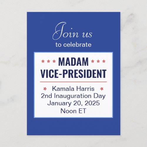 Madam Vice_President Kamala Harris 2d Inauguration Postcard