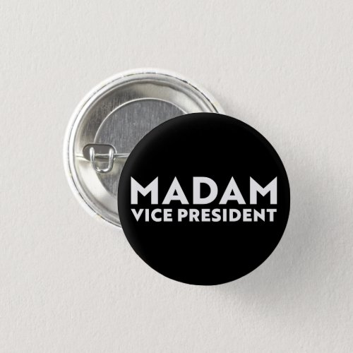 Madam Vice President kamala harris Black white Button