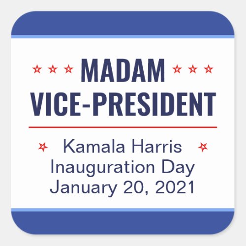 Madam Vice_President Kamala Harris Inauguration Square Sticker