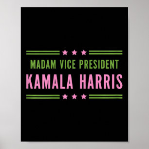 Madam Vice President Kamala Harris Pink Green Poster