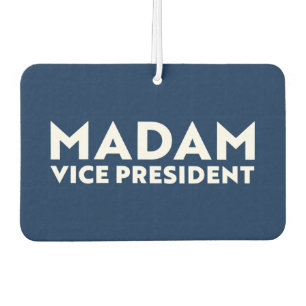 Madam Vice President navy blue white typography Air Freshener