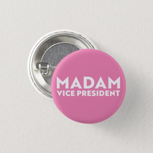 Madam Vice President pink white modern typography  Button