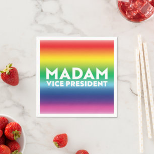 Madam Vice President rainbow gradient pattern lgbt Napkins