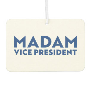 Madam Vice President white blue modern typography Air Freshener