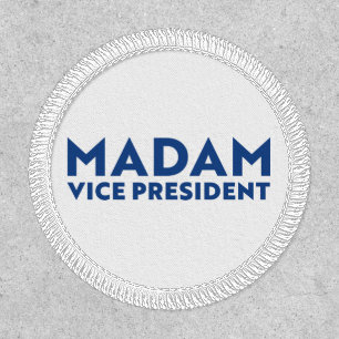 Madam Vice President white blue modern typography  Patch