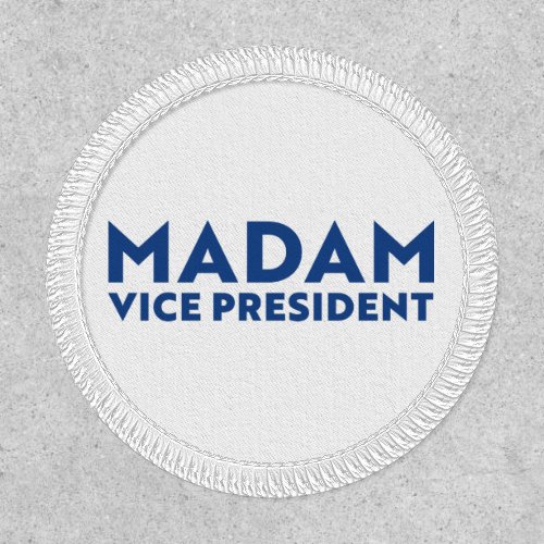 Madam Vice President white blue modern typography  Patch