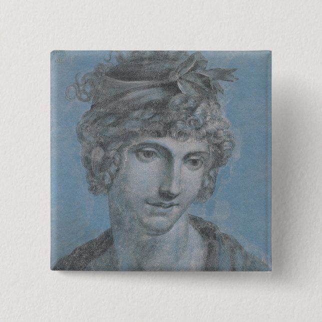 Madame Aubry  Olympia of Gouges, 1784 Pinback Button (Front)