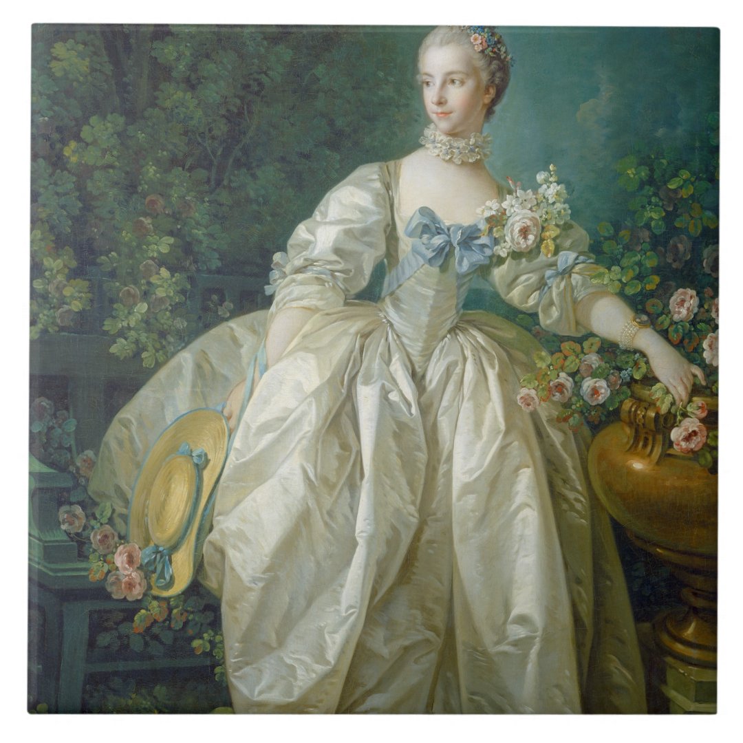 Madame Bergeret, c. 1766 (oil on canvas) Ceramic Tile | Zazzle