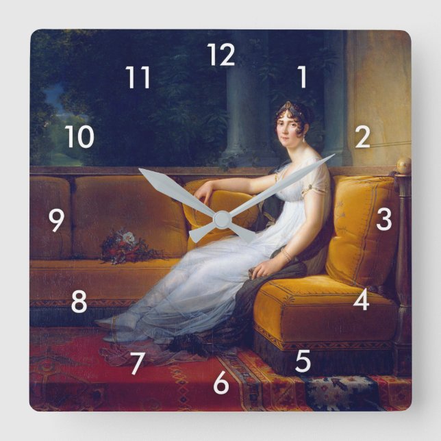 Madame Bonaparte (Josephine) Square Wall Clock (Front)