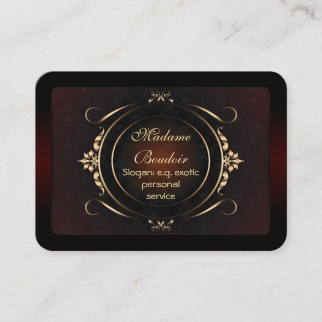 Madame Boudoir - Exotic Personal Design Service Business Card (Front)