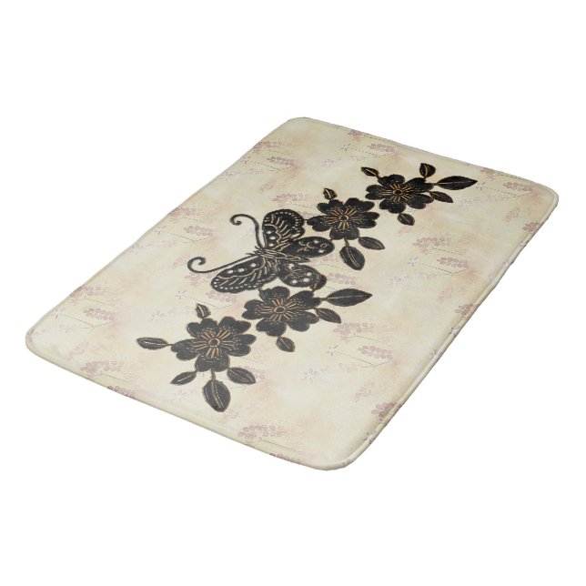 Madame Butterfly Bathroom Mat (Angled)