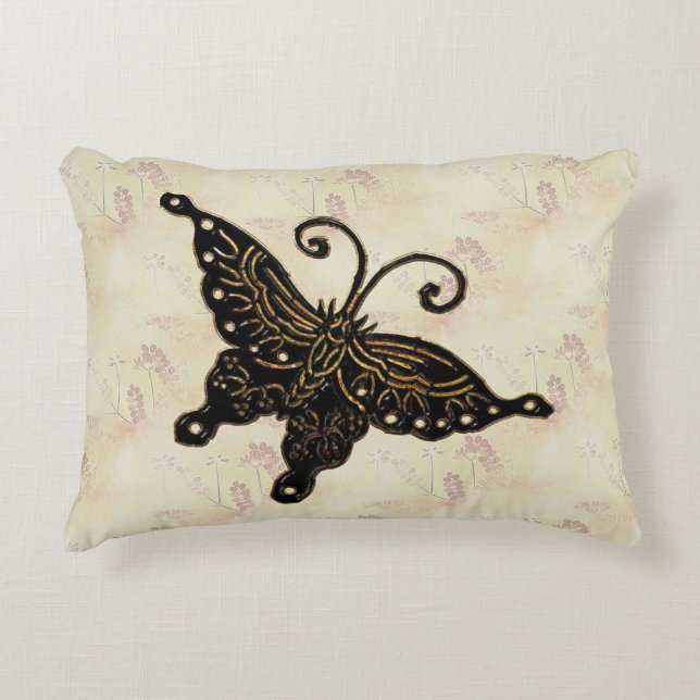 Madame Butterfly Decorative Pillow (Front)