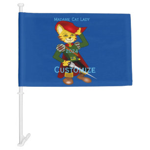 Madame Cat Lady 2024 for President Thunder_Cove Car Flag