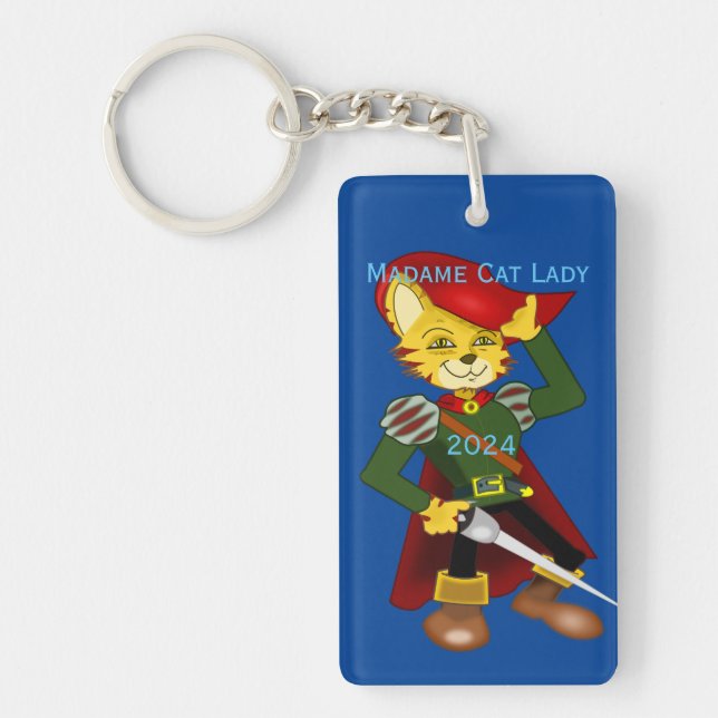 Madame Cat Lady 2024 for President Thunder_Cove  Keychain (Front)