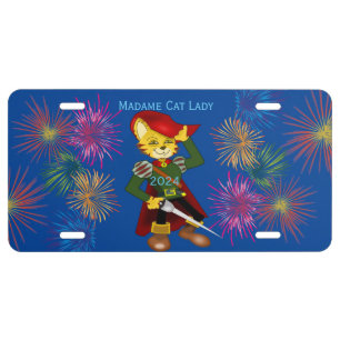Madame Cat Lady 2024 for President Thunder_Cove License Plate