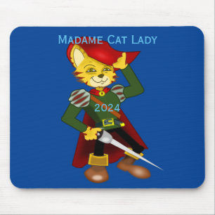Madame Cat Lady 2024 for President Thunder_Cove  Mouse Pad