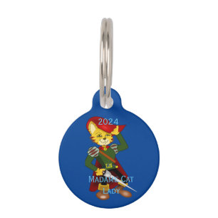 Madame Cat Lady 2024 for President Thunder_Cove Pet ID Tag