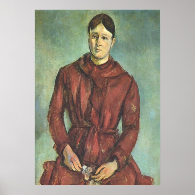 Madame Cezanne In a Red Dress - Paul Cezanne Poster (Front)