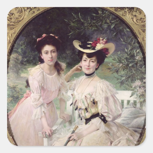 Madame Collas and her Daughter, Giselle, 1903 Square Sticker (Front)