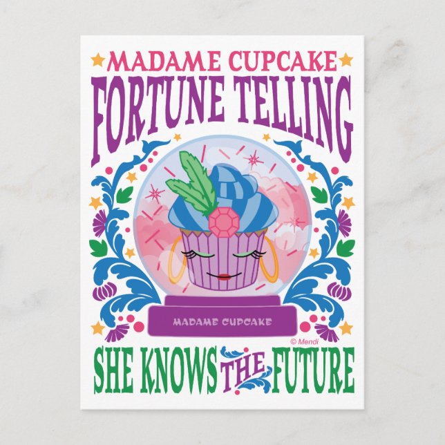 Madame Cupcake Fortune Telling Postcard (Front)