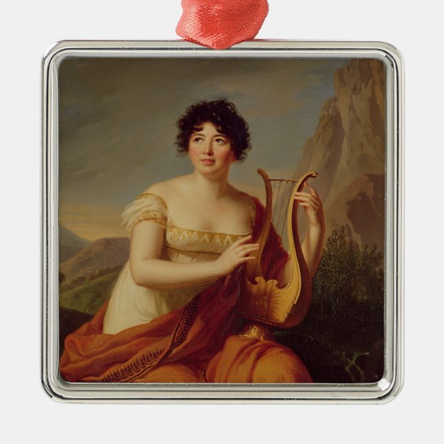 Madame de Stael as Corinne Metal Ornament (Front)