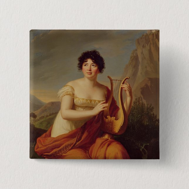 Madame de Stael as Corinne Pinback Button (Front)