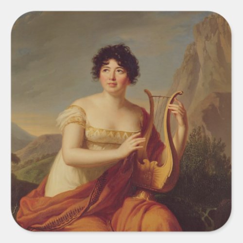 Madame de Stael as Corinne Square Sticker