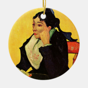 Madame Ginoux with Books by Vincent van Gogh Ceramic Ornament