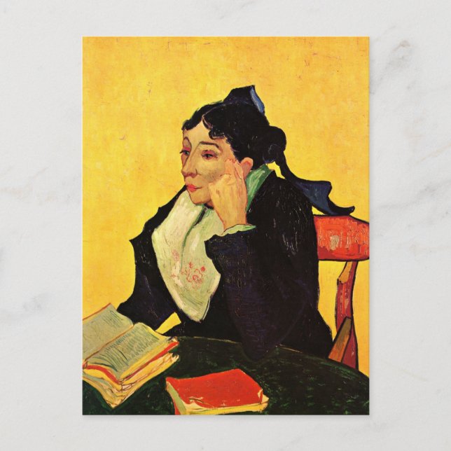 Madame Ginoux with Books by Vincent van Gogh Postcard (Front)