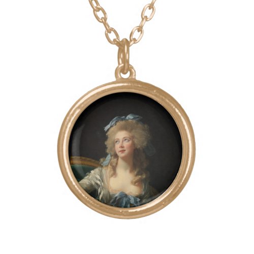 Madame Grand Elisabeth Le Brun 18th_Century Art Gold Plated Necklace